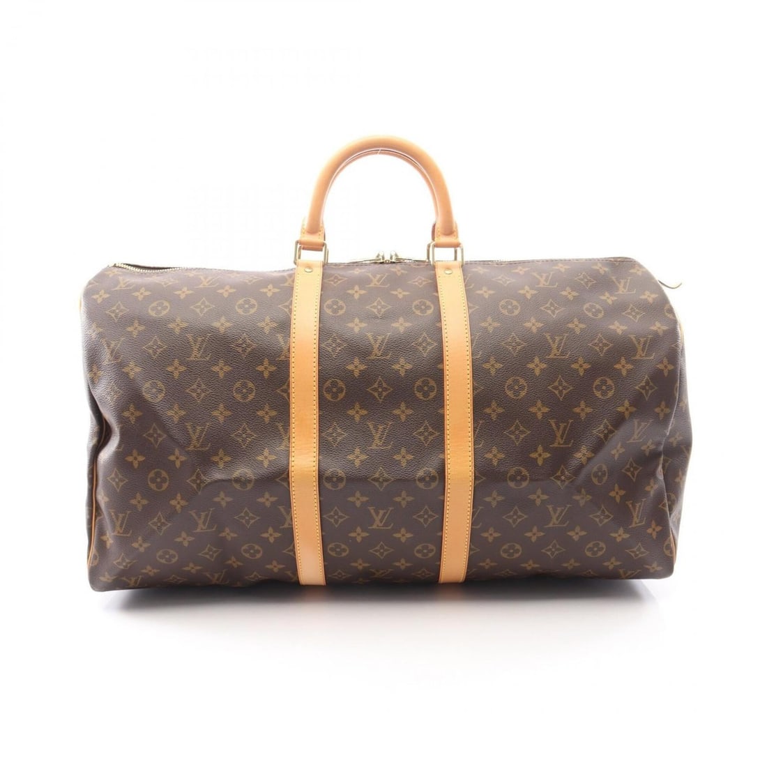 Louis Vuitton Keepall 55 Monogram Boston Bag Handbag, Coated Canvas and Leather, Pattern, Men's