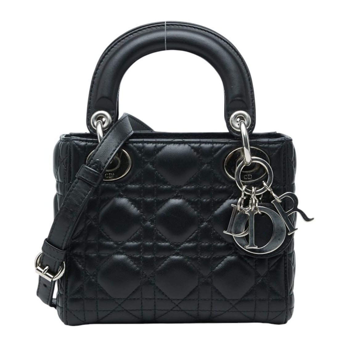 Christian Dior Dior Cannage Lady Small Handbag Shoulder Bag 2-Way Black Lambskin Women's: --- Catalog ---Category: SizeSize (HxWxD): 14.5cm x 17.5cm x 7.5cm / 5.7'' x 6.88'' x 2.95''Category: DesignType: Handbag, Shoulder bagColor: BlackGender: WomenMaterial: Leather Category: GeneralBrand