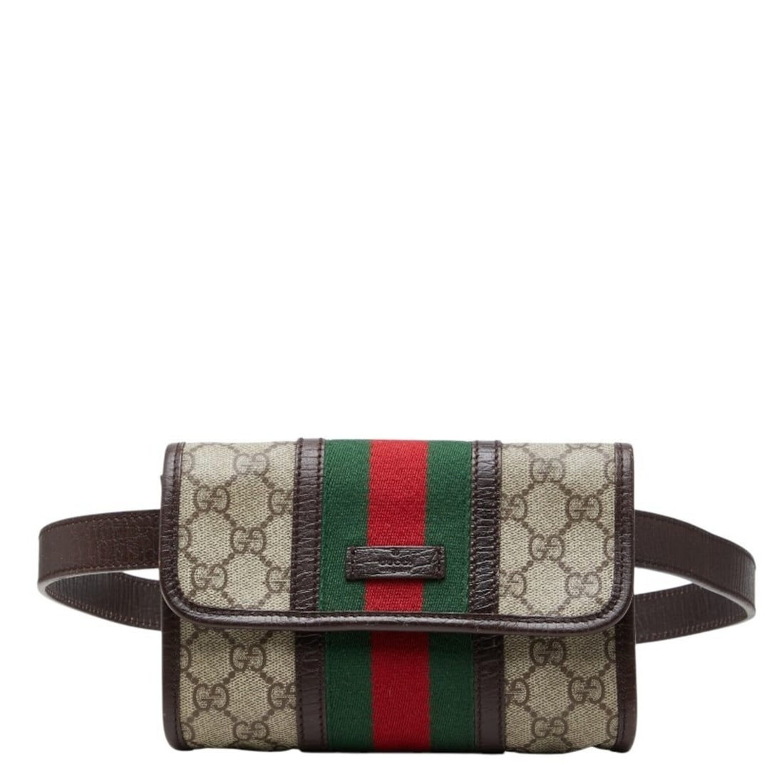 Gucci GG Supreme Sherry Line Body Bag/Waist Bag 152597 Brown Beige Leather Women's GUCCI