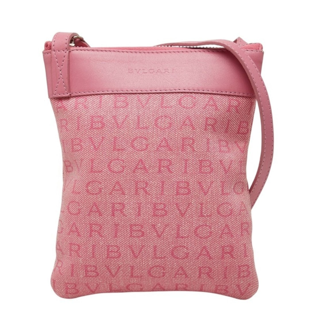 Bulgari Logomania Crossbody Shoulder Bag, Pink Canvas Leather, Women's BVLGARI