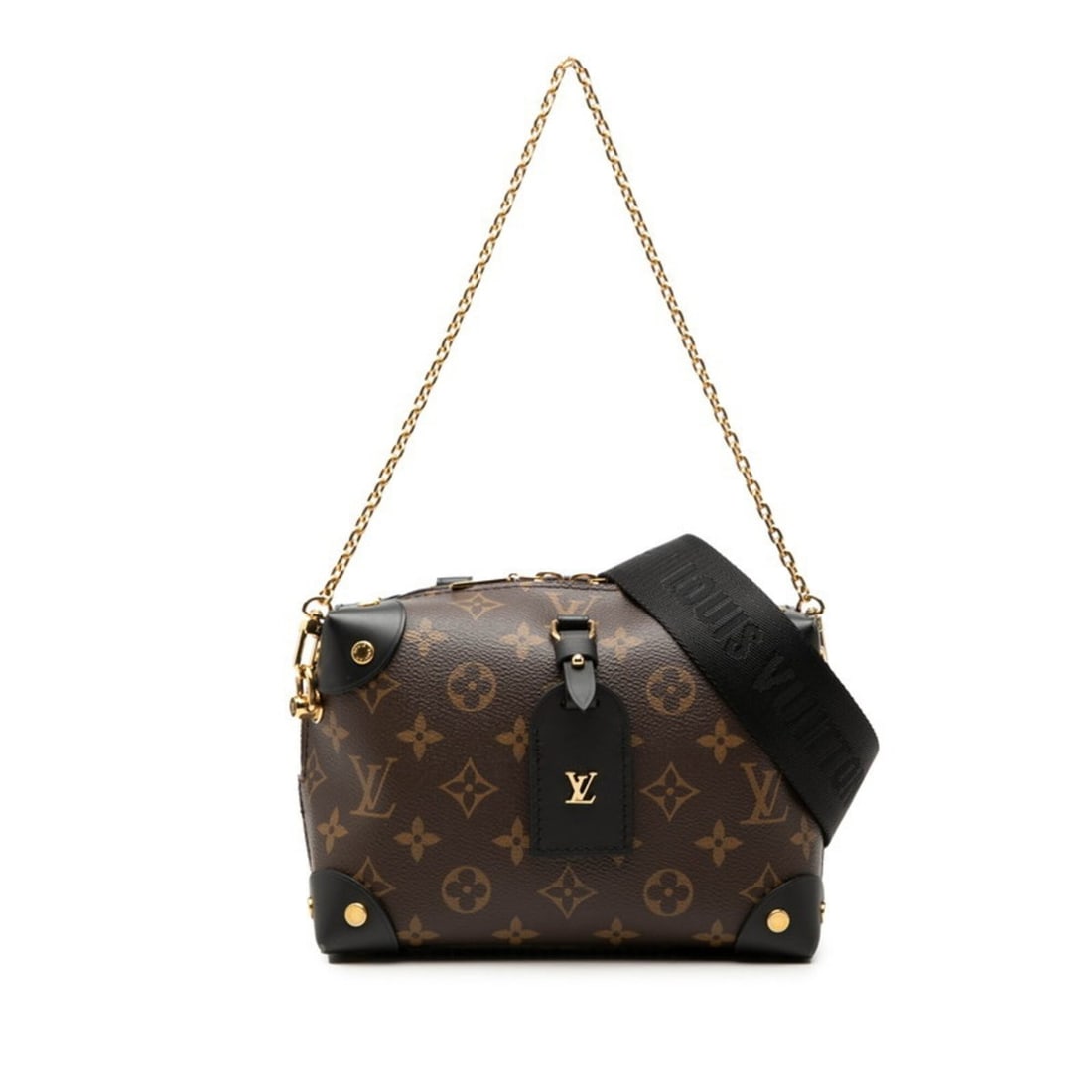 Louis Vuitton Monogram Petite Malle Souple Handbag/Shoulder Bag 2WAY M45571 Brown Leather Women's