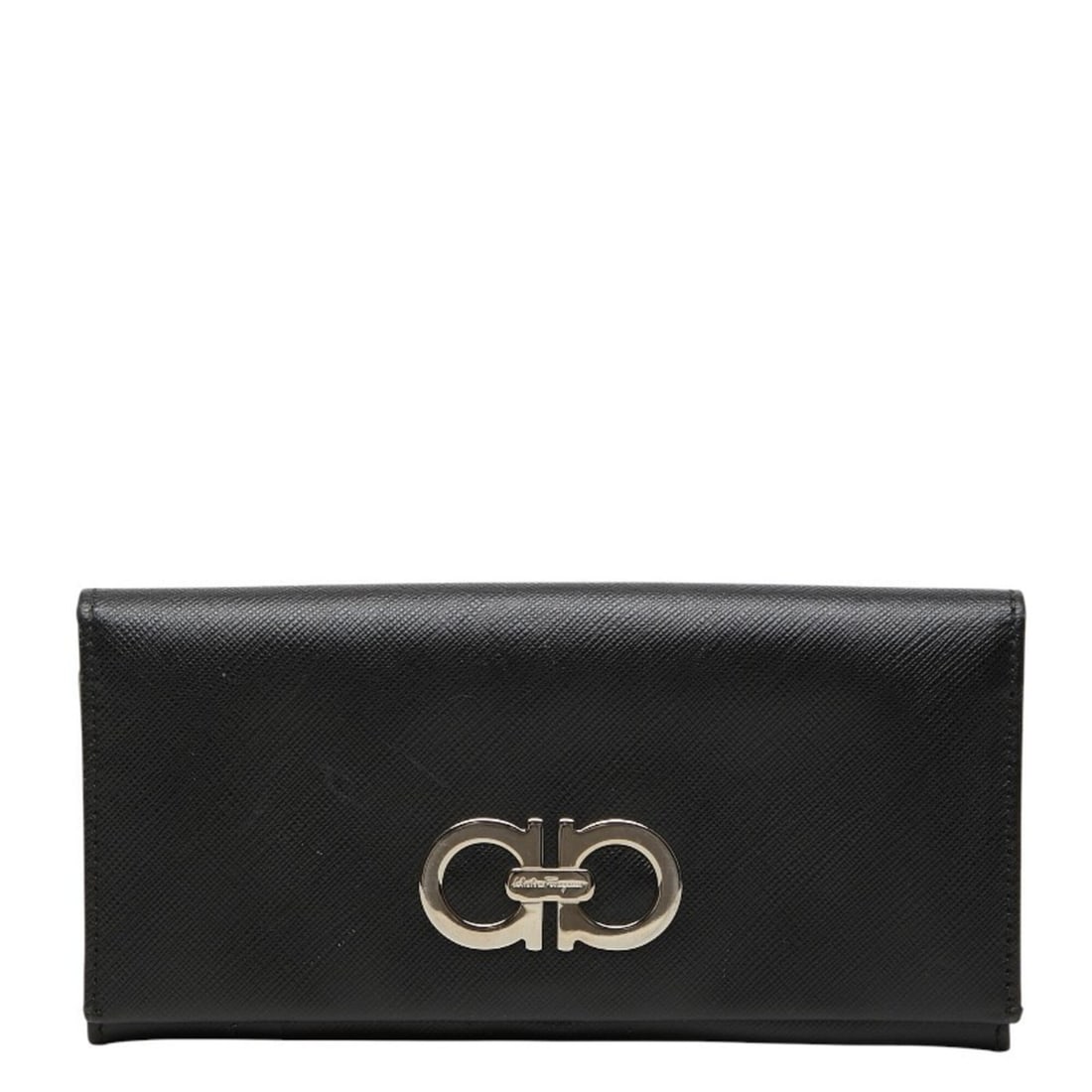 Salvatore Ferragamo Gancini Long Wallet, Black Leather, Women's: --- Catalog ---Category: SizeSize (HxWxD): 9cm x 18cm x 5.00mm / 3.54'' x 7.08'' x 0.19''Category: DesignType: Long wallet (bi-fold)Color: BlackGender: WomenMaterial: Leather Category: GeneralBrand: S