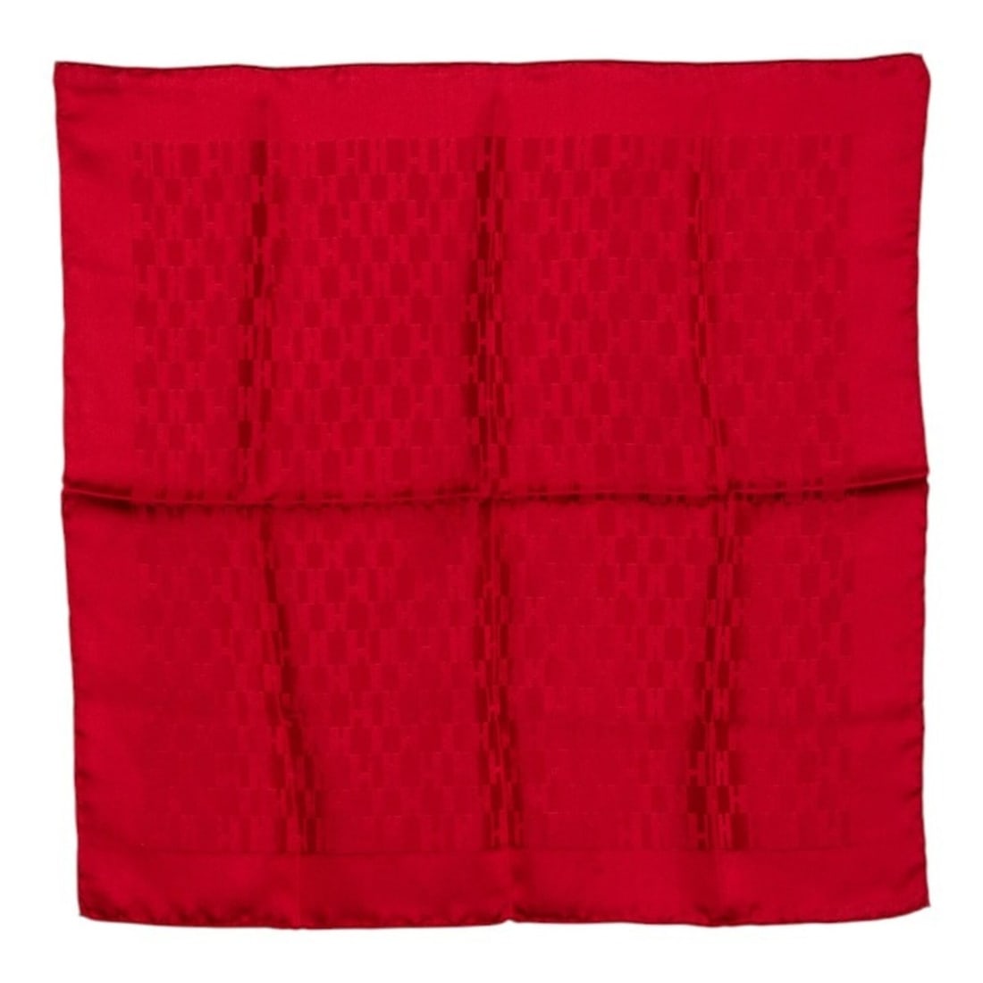 Hermes Carre 45 Petit H Logo Scarf Muffler Red Silk Women's HERMES