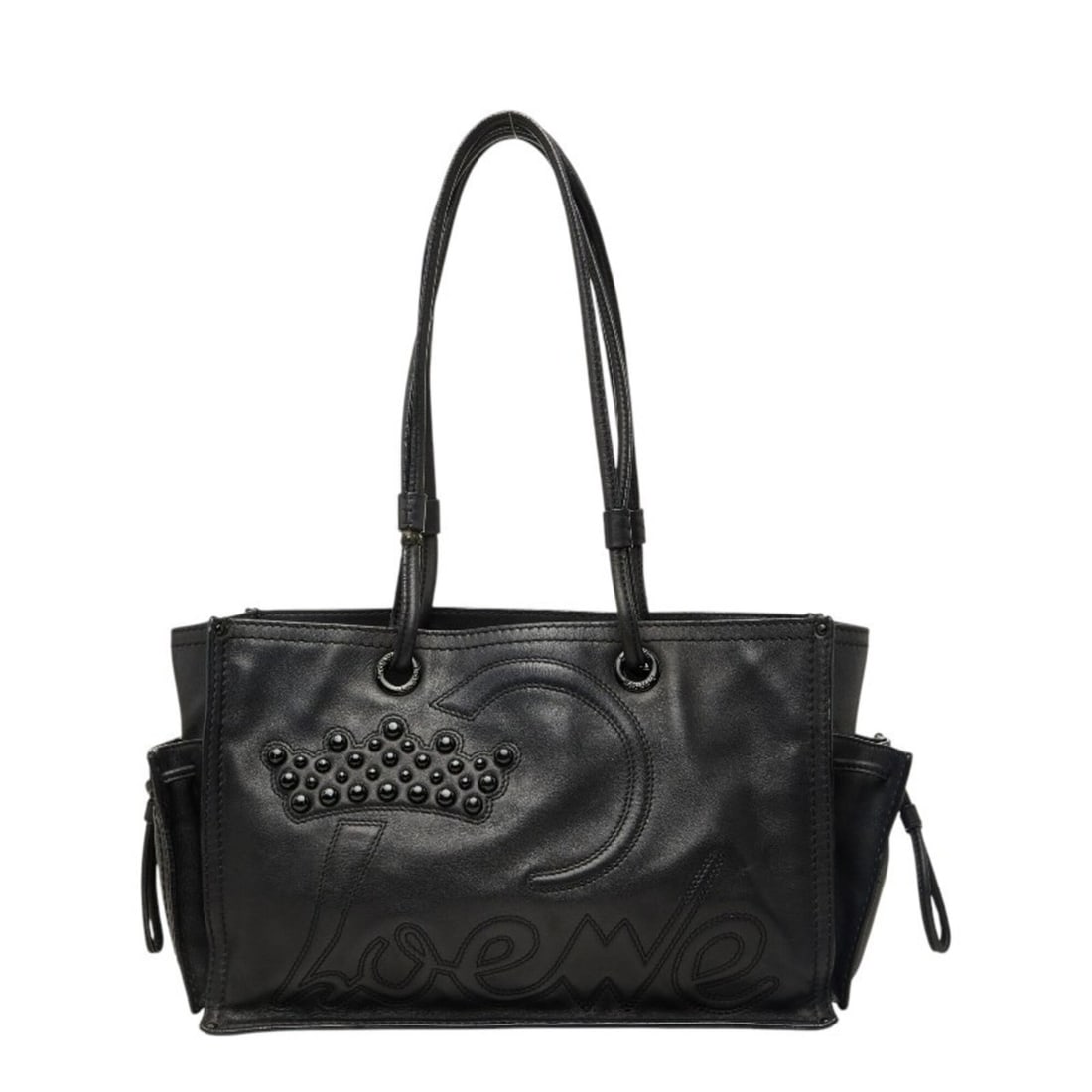 Loewe Tote Bag Shoulder 290608 Black Leather Women's LOEWE