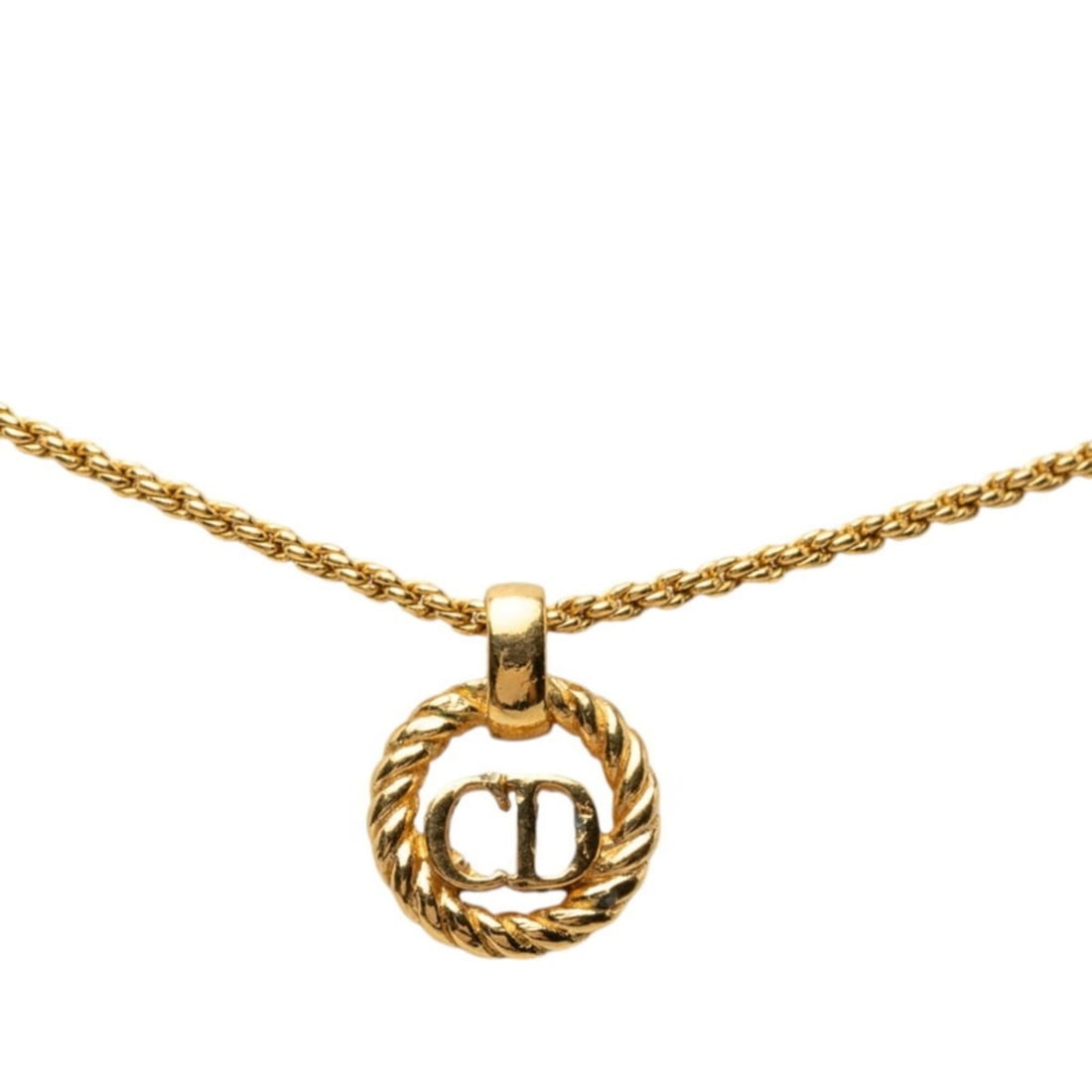 Christian Dior Dior Vintage CD Logo Necklace, Gold Plated, Women's: --- Catalog ---Category: SizePendant Size: 15.8mm x 12.2mm / 0.62'' x 0.48''Neck Circumference: 44 cm / 17.32''Category: DesignColor: GoldGender: WomenMaterial: Gold platingNecklace Type: NecklaceCate