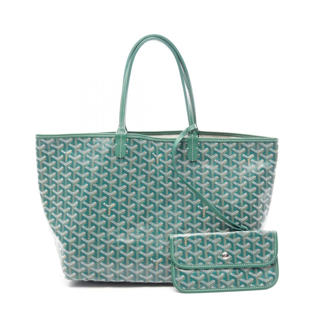 Goyard Saint Louis PM Tote Bag/Handbag, Coated Canvas and Leather, Women's, Green, Brown, White: --- Catalog ---Category: SizeSize (HxWxD): 26cm x 32cm x 14cm / 10.23'' x 12.59'' x 5.51''Category: DesignType: Handbag, Tote bagColor: Brown, Green, WhiteGender: WomenMaterial: Coated canvas , PVC , 