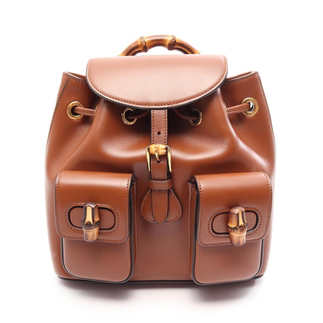 Gucci Bamboo Backpack/Handbag, Leather, Women's, Brown, 702101 (1 of 12)