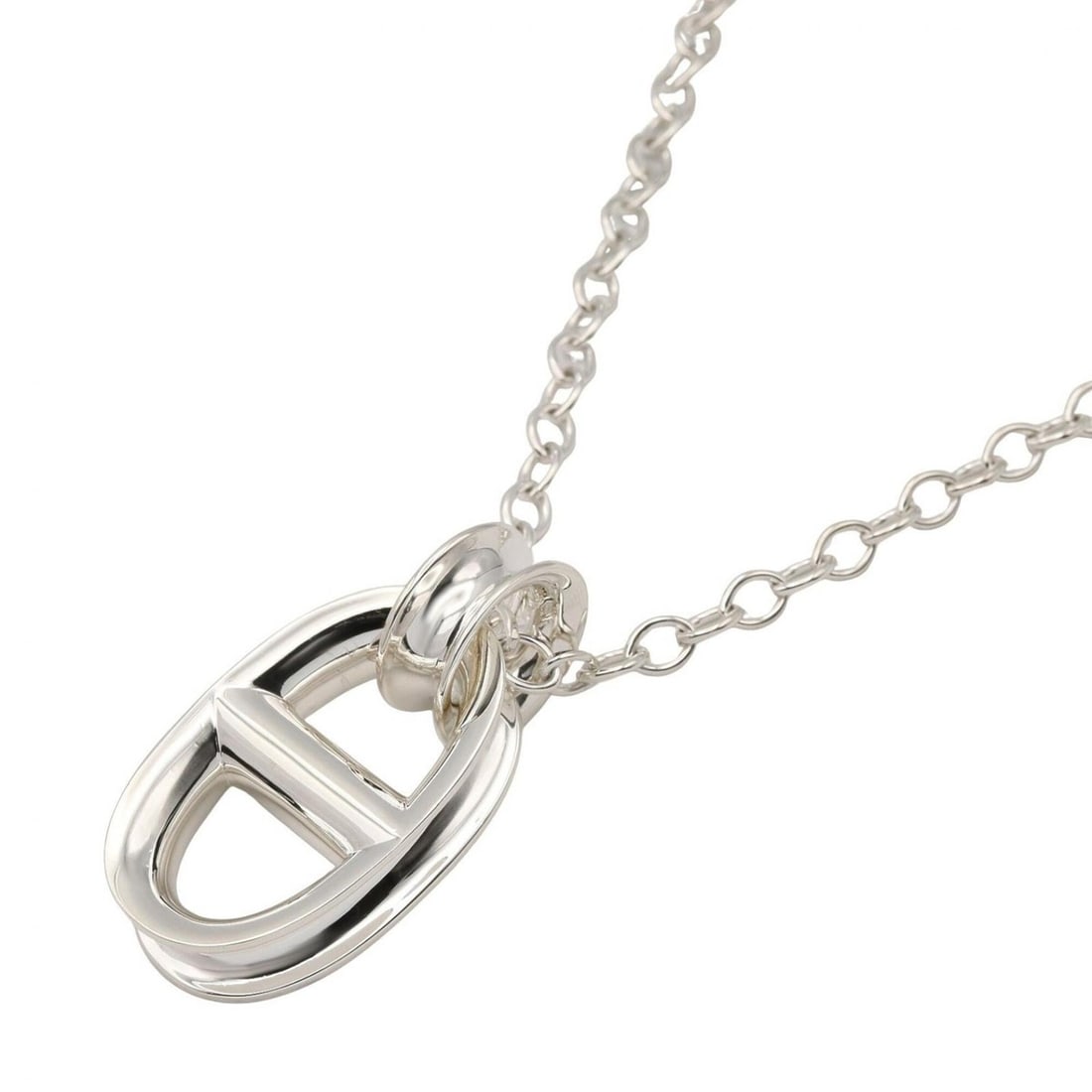 Hermes HERMES Reponse Very Large Necklace, Silver 925, Men's and Women's, Tone