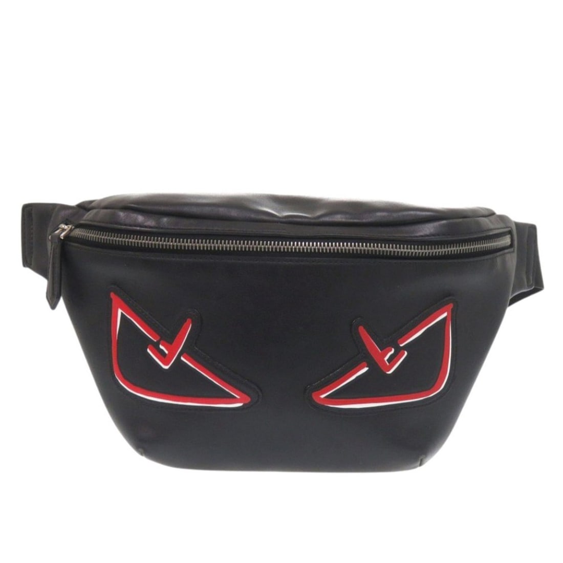 Fendi Bugs Eye 7VA434 Leather Black Bag Body Waist 1331FENDI