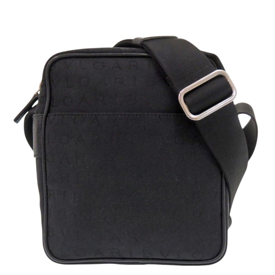 Bulgari Logomania Canvas Leather Black Shoulder Bag 1411BVLGARI