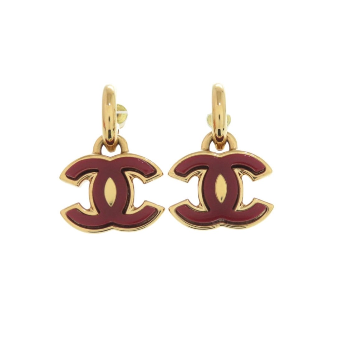 Chanel Coco Mark Metal Red Gold Earrings 1106CHANEL: --- Catalog ---Category: DesignType: Stud earringsColor: Gold, Red colorGender: WomenMaterial: MetalCategory: GeneralBrand: Chanel--- Item List ---Section: ConditionRanking: Rank SA Used - Hardly any 