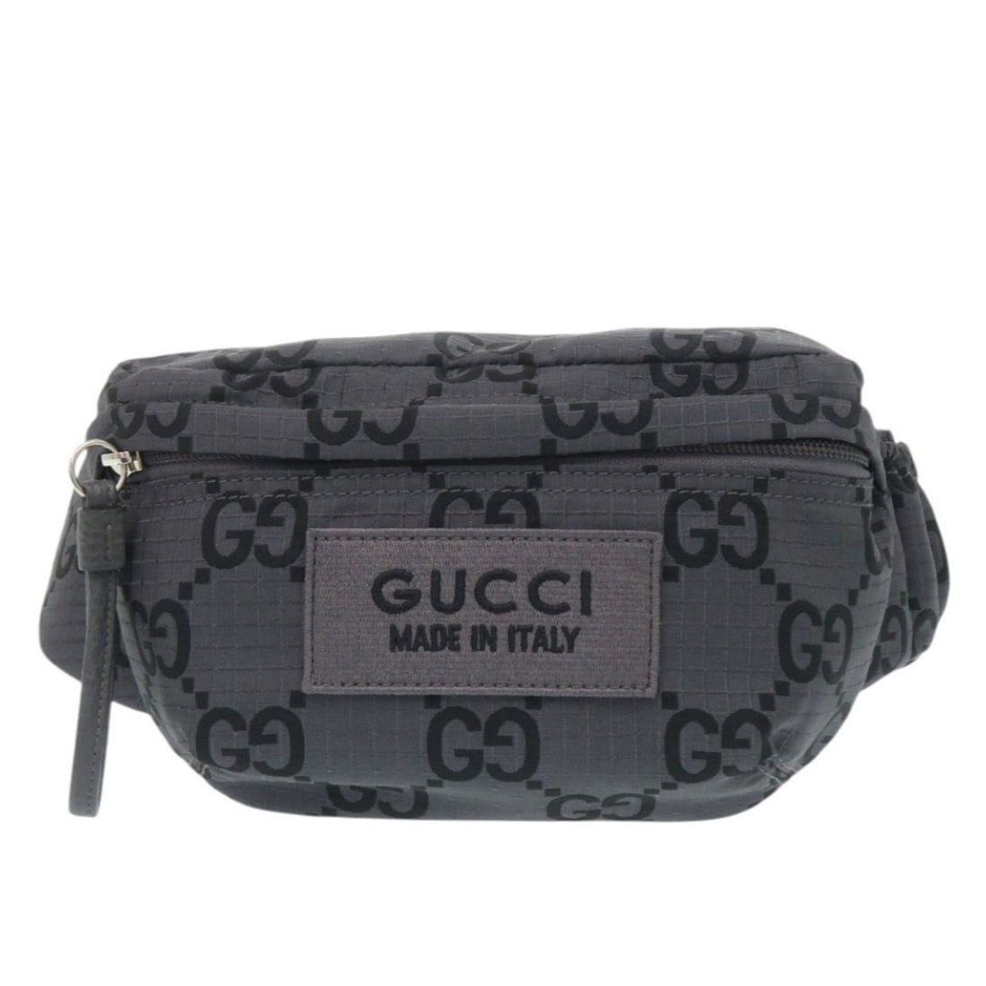 Gucci 767984 GG pattern nylon canvas gray bag, body waist bag 1083GUCCI
