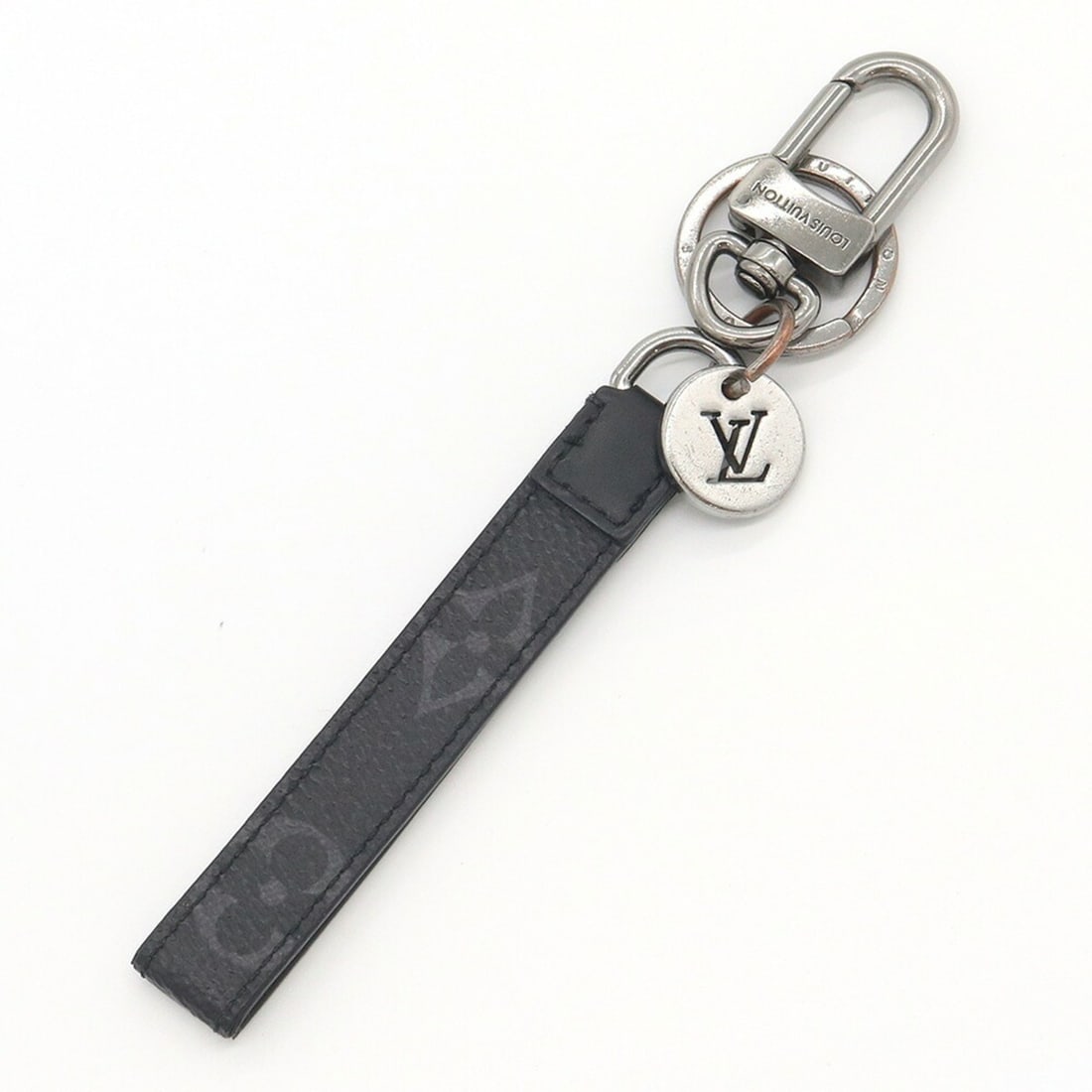 Louis Vuitton Monogram Eclipse Porte Clés Dragonne Keychain M61950 Keyring Men's Handbag LOUIS