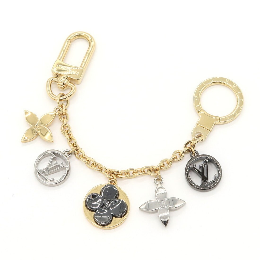 Louis Vuitton Accessory Bag Charm Chain Blossom Dream M00356 Gold Silver Black Metal Combination