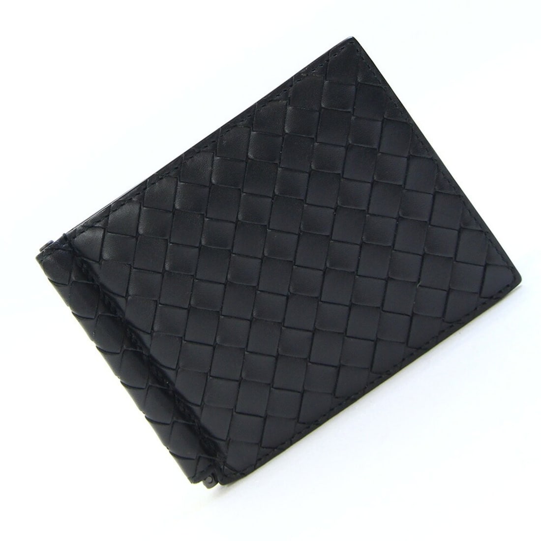 Bottega Veneta Bi-fold Money Clip Intrecciato 123180 Black Calf Leather Wallet Men's Billfold: --- Catalog ---Category: DesignType: Wallet (bi-fold)Color: BlackGender: Men,WomenMaterial: Intrecciato Category: GeneralMPN: 123180Brand: Bottega VenetaCountry of Origin: Italy--- Item List