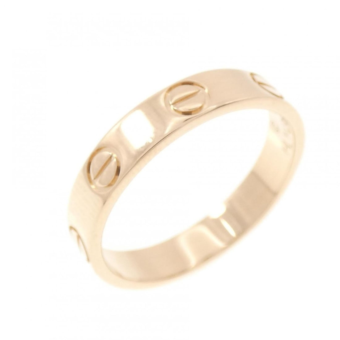 Cartier Mini Love Ring: --- Catalog ---Category: SizeUS Size: 5.5Brand Size: 50Category: DesignType: Band ringGender: WomenMaterial: Pink gold (18K)Category: GeneralBrand: Cartier--- Item List ---Section: ConditionRanking: R