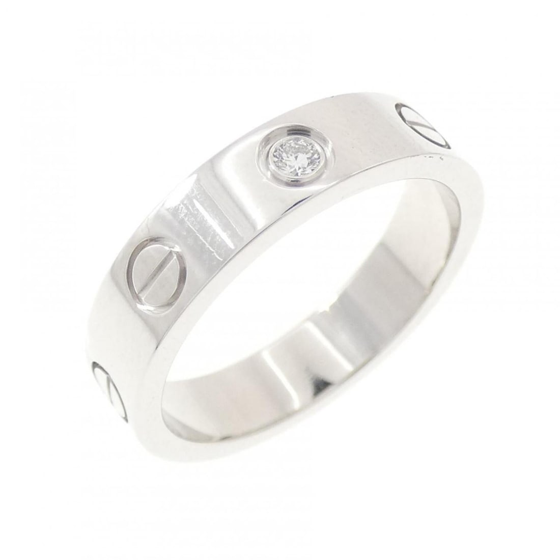 Cartier Mini Love 1P Ring: --- Catalog ---Category: SizeUS Size: 4.5Brand Size: 48Category: DesignType: Band ringGender: WomenMaterial: White gold (18K)Category: GeneralBrand: Cartier--- Item List ---Section: ConditionRanking: 