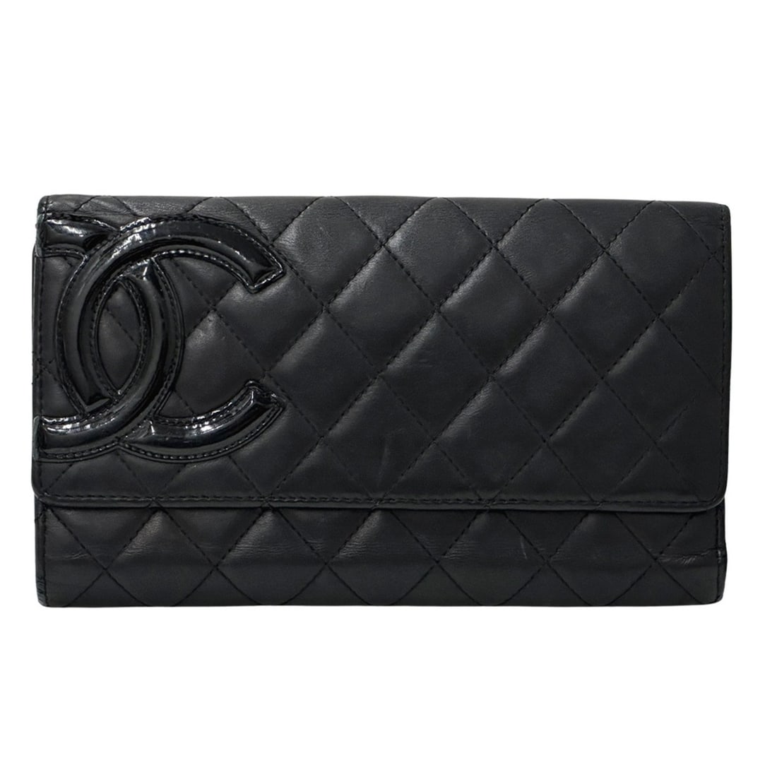 Chanel Cambon Women's Long Wallet, Leather, Black/Pink, Silver Hardware, Coco Mark: --- Catalog ---Category: SizeSize (HxWxD): 12cm x 20cm x 1.5cm / 4.72'' x 7.87'' x 0.59''Category: DesignType: Long wallet (bi-fold)Color: Black, PinkGender: WomenMaterial: Leather Category: GeneralBr