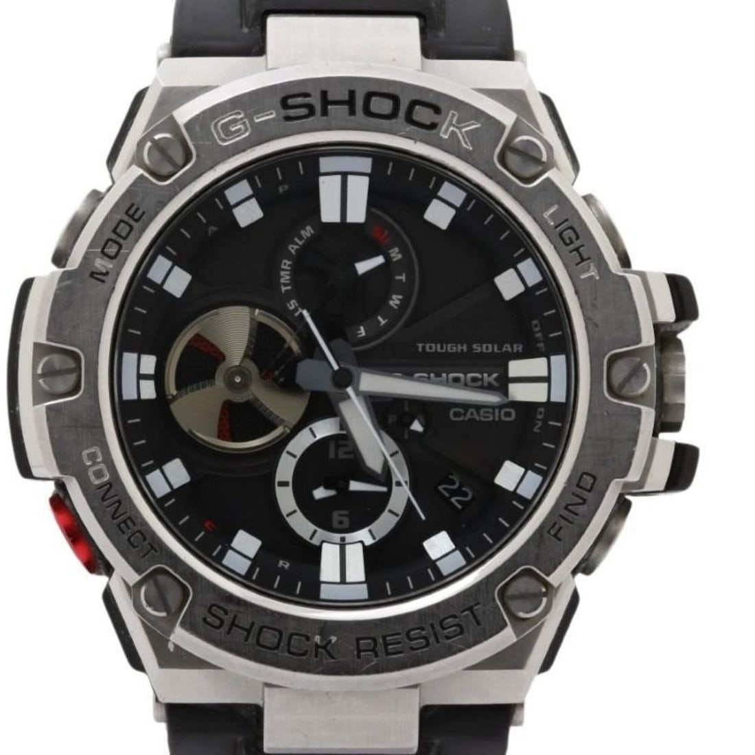 CASIO G-SHOCK G-STEEL GST-B100 Series GST-B100-1AJF Black Resin/Stainless Steel Men's Analog Watch: --- Catalog ---Category: SizeWrist Size: 14.5cm - 21.5cm / 5.7'' - 8.46''Case Diameter: 53.8mm / 2.12''Category: DesignType: WristwatchGender: MenColor (Dial): BlackMaterial (Band): Stainless steelMat