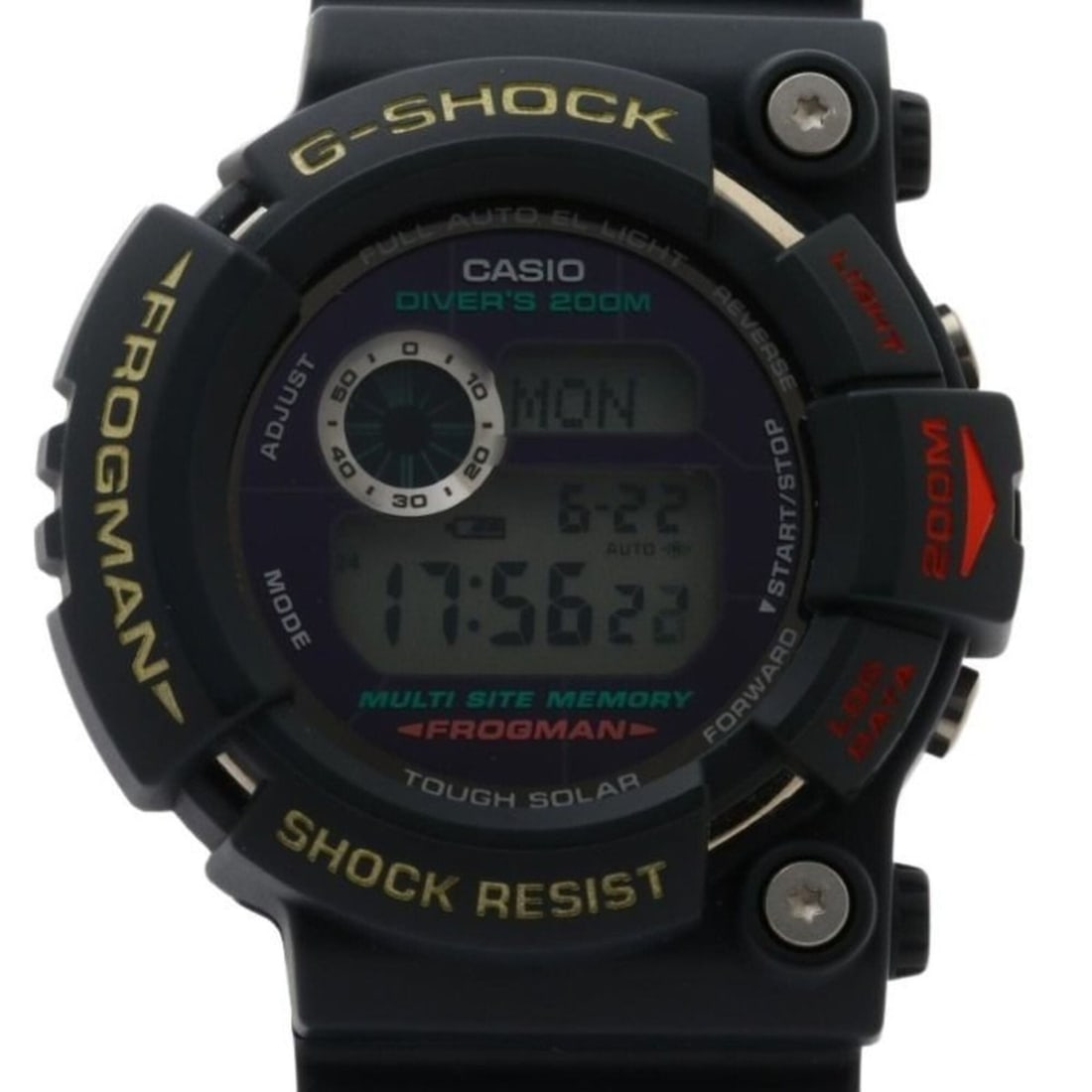 CASIO G-SHOCK FROGMAN GW-200 Watch, Gray, Resin, Titanium, Men's Digital Watch: --- Catalog ---Category: SizeWrist Size: 21.5cm / 8.46''Case Diameter: 48mm / 1.89''Category: DesignType: WristwatchGender: MenMaterial (Case): TitaniumCategory: GeneralMPN: GW-200Brand: CasioCountry