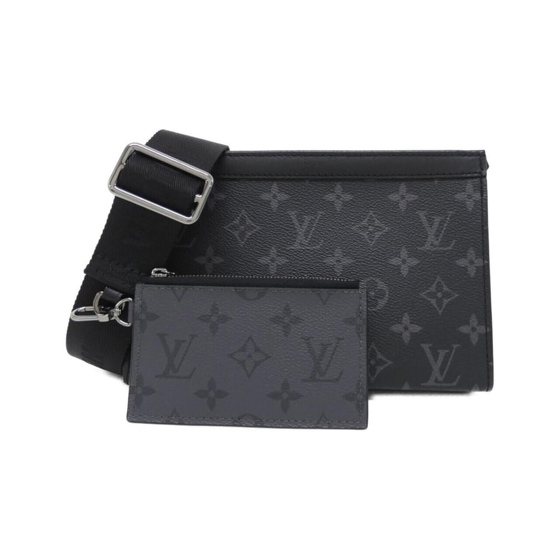 Louis Vuitton Monogram Eclipse Reverse Gaston Wearable Wallet M81124 Shoulder Bag: --- Catalog ---Category: SizeSize (HxWxD): 14cm x 22cm x 4cm / 5.51'' x 8.66'' x 1.57''Category: DesignType: Shoulder bagColor: BlackGender: MenMaterial: Coated canvas Category: GeneralMPN: