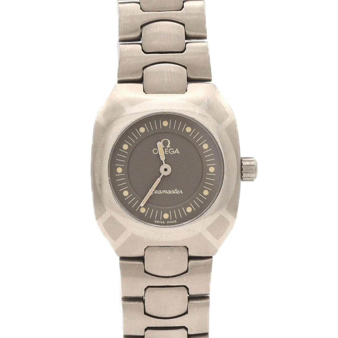 Omega Seamaster Polaris TI Quartz Watch: --- Catalog ---Category: SizeWrist Size: 15cm / 5.9''Case Diameter: 26mm / 1.02''Category: DesignType: WristwatchGender: WomenColor (Dial): GrayMaterial (Band): TitaniumMaterial (Case): TitaniumCatego