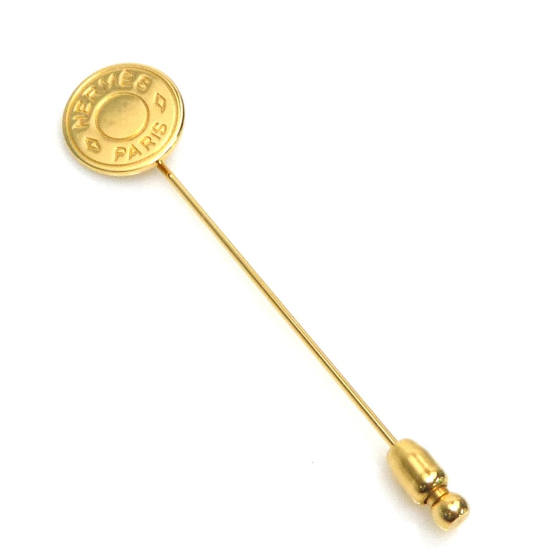 Hermes HERMES Brooch Sellier Metal Gold Women's e62135b: --- Catalog ---Category: DesignType: BroochColor: GoldGender: WomenMaterial: MetalCategory: GeneralBrand: Hermes--- Item List ---Section: ConditionRanking: Rank AB Used - Traces of usage, scratches / 