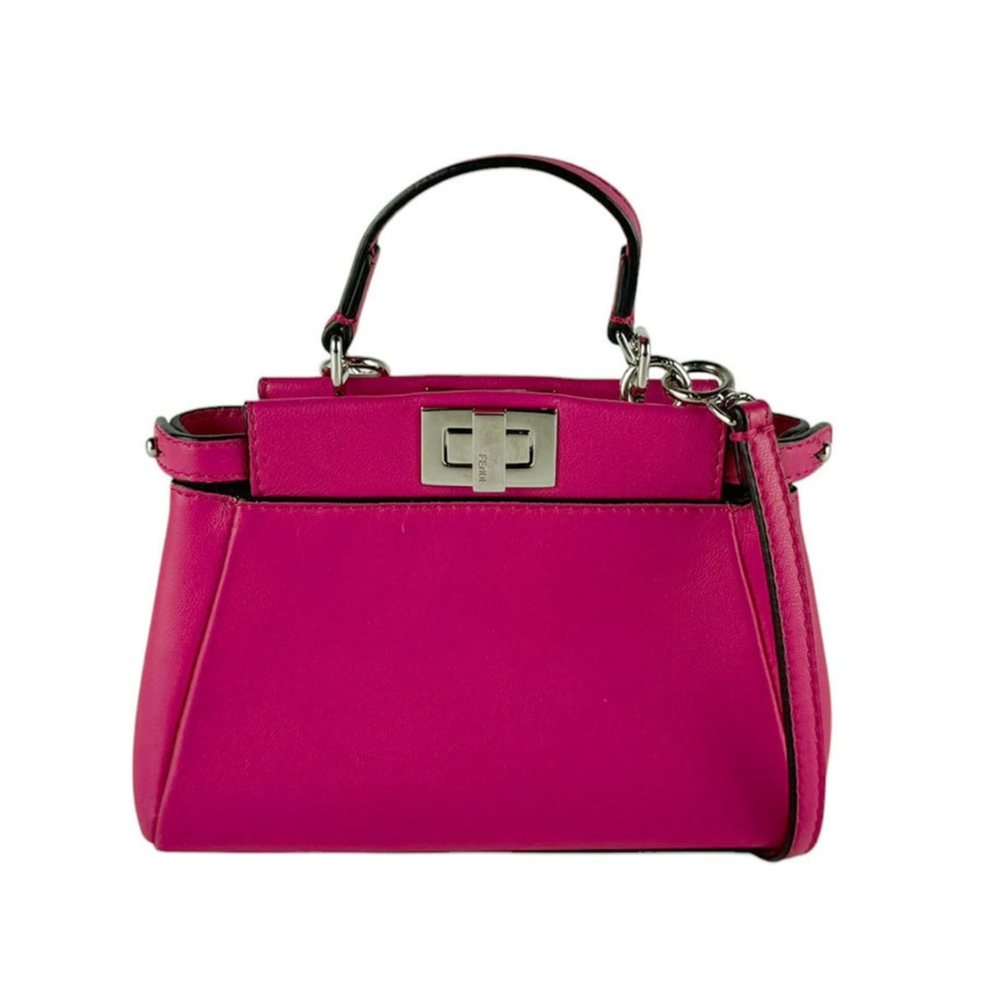 Fendi Micro Peekaboo Shoulder Bag, Leather, Pink, Women's, 8M0355-K47 z10642: --- Catalog ---Category: SizeSize (HxWxD): 11cm x 15cm x 3cm / 4.33'' x 5.9'' x 1.18''Category: DesignType: Shoulder bagColor: PinkGender: WomenMaterial: Leather Category: GeneralMPN: