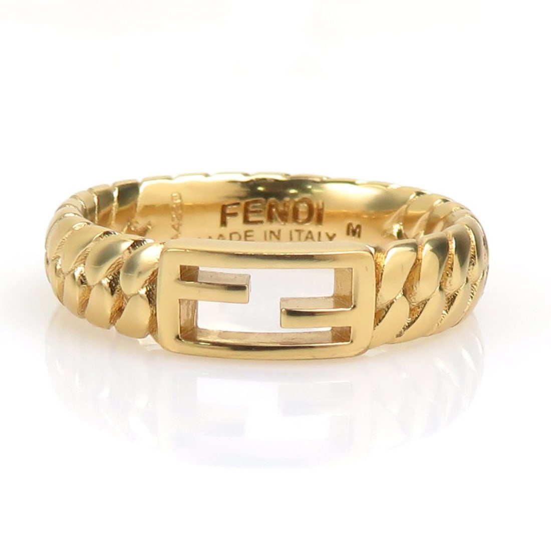Fendi ring, metal, gold, women's, size 1, r11361a: --- Catalog ---Category: SizeJP Size: 14US Size: 7Category: DesignType: Band ringColor: GoldGender: WomenMaterial: MetalCategory: GeneralBrand: Fendi--- Item List ---Section: ConditionRanking: Rank AB