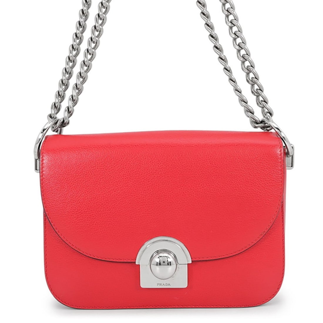 Prada Chain Shoulder Bag Leather 1BD030 PRADA Handbag: --- Catalog ---Category: SizeSize (HxWxD): 16cm x 22cm x 5cm / 6.29'' x 8.66'' x 1.96''Category: DesignType: Shoulder bagColor: Red colorGender: WomenMaterial: Leather Category: GeneralBrand: