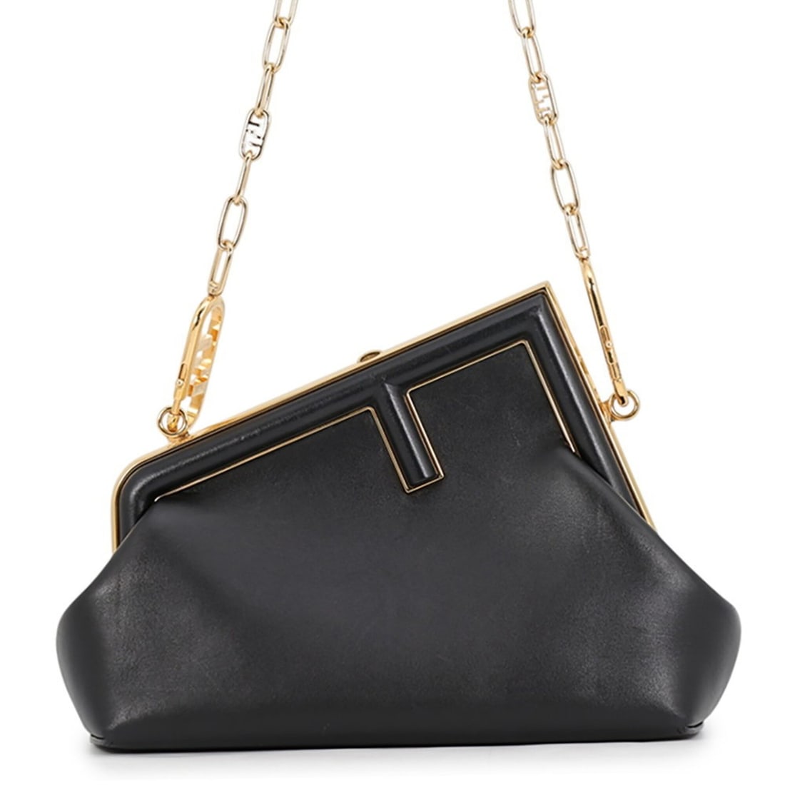 Fendi Clutch Bag First Small 8BP129 FENDI 2-way Shoulder Black Handbag Women's: --- Catalog ---Category: SizeSize (HxWxD): 18cm x 24cm x 9.5cm / 7.08'' x 9.44'' x 3.74''Category: DesignType: Clutch bag, Shoulder bagColor: BlackGender: WomenMaterial: Leather Category: