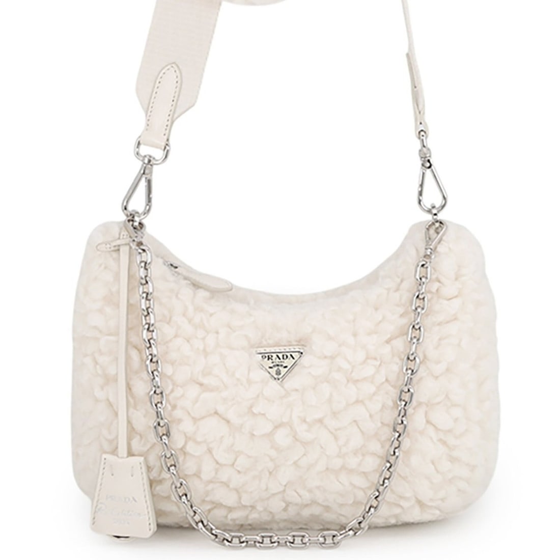 Prada Shoulder Bag Re-Edition 2005 Wool Cashmere 1BH204 PRADA 2-way bag White Handbag: --- Catalog ---Category: SizeSize (HxWxD): 13cm x 23cm x 7cm / 5.11'' x 9.05'' x 2.75''Category: DesignType: Shoulder bagColor: WhiteGender: WomenMaterial: Wool , Cashmere Category: GeneralBrand: