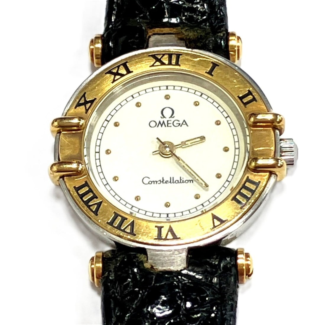 Omega Constellation Mini watch, total weight 15g, stainless steel, genuine leather strap, quartz (1 of 10)