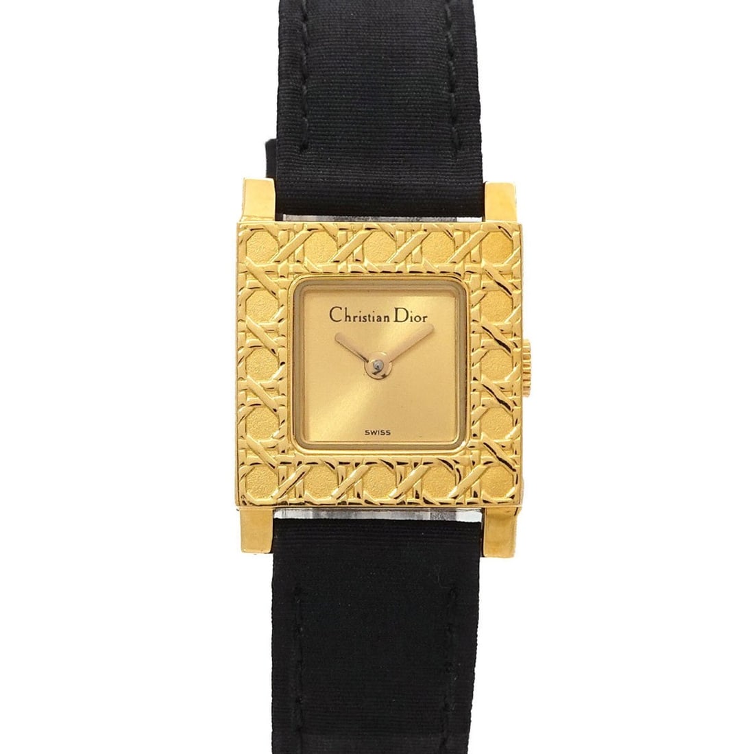 Christian Dior La Parisienne D60 159 Women's Gold Quartz Watch: --- Catalog ---Category: SizeWrist Size: 12.5cm - 16cm / 4.92'' - 6.29''Case Diameter: 19mm / 0.75''Category: DesignType: WristwatchGender: WomenColor (Dial): GoldMaterial (Band): Gold plated, SilkMat