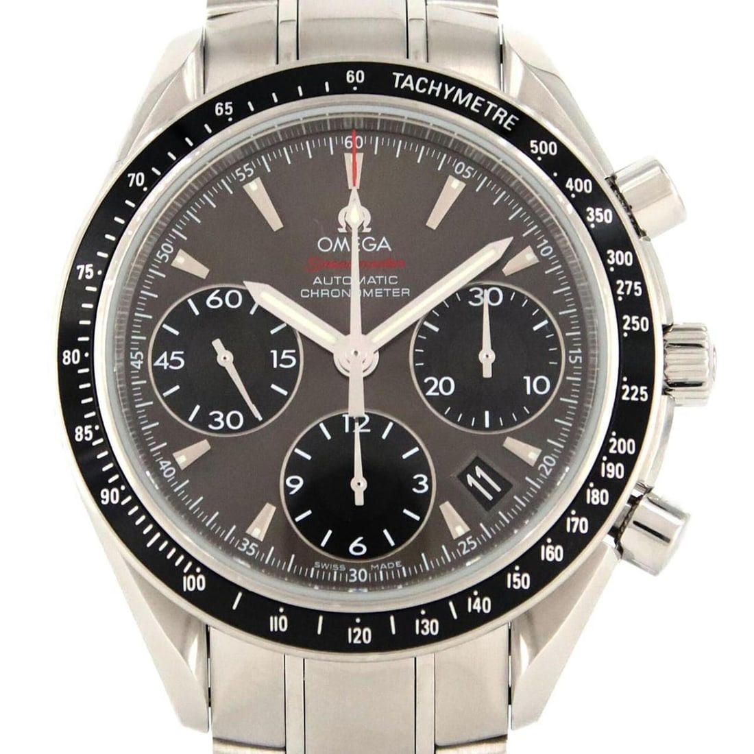 Omega Speedmaster Date 323.30.40.40.06.001 Stainless Steel Automatic Watch: --- Catalog ---Category: SizeWrist Size: 19.5cm / 7.67''Case Diameter: 40mm / 1.57''Category: DesignType: WristwatchGender: MenColor (Dial): Black, GrayMaterial (Band): Stainless steelMaterial (Case):