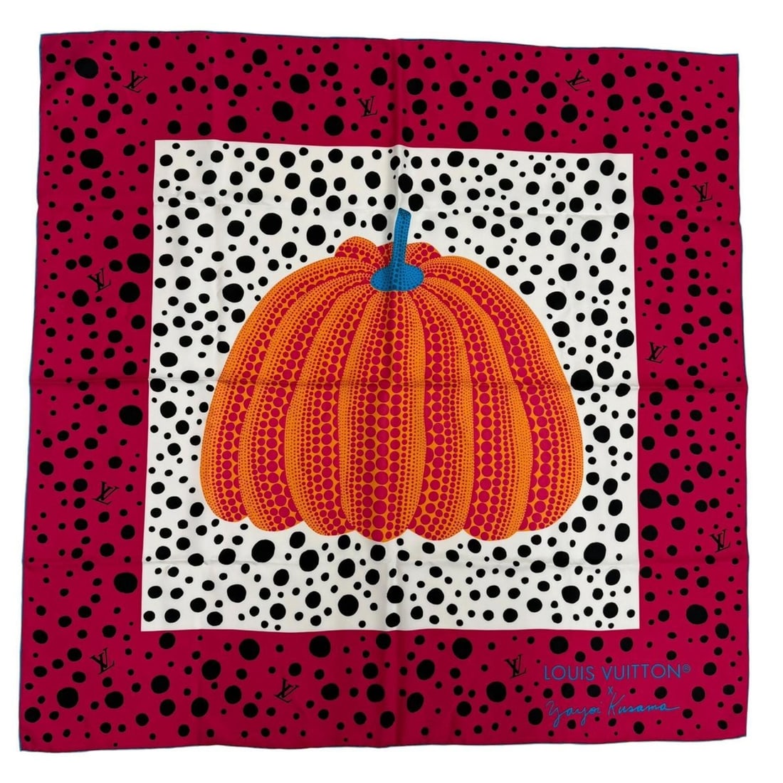 LOUIS VUITTON x Yayoi Kusama 2023 Collection M78394 Carre 90 Pumpkin 100% Silk Infinity Dot