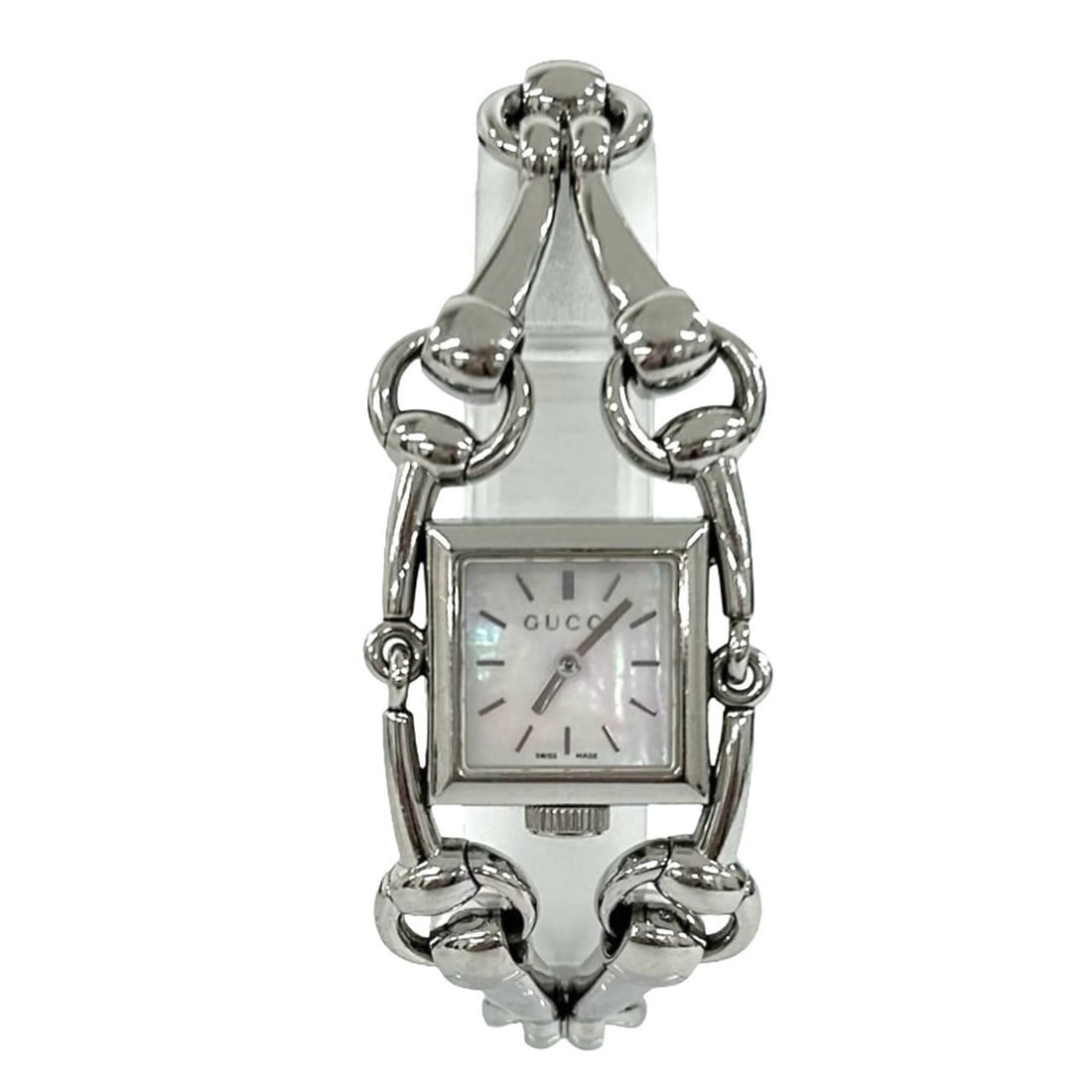 GUCCI Signoria Stainless Steel Quartz Wristwatch, Silver, 34731: --- Catalog ---Category: SizeWrist Size: 17cm / 6.69''Case Diameter: 19mm / 0.75''Category: DesignType: WristwatchGender: WomenMaterial (Band): Stainless steelMaterial (Case): Stainless steelCategory:
