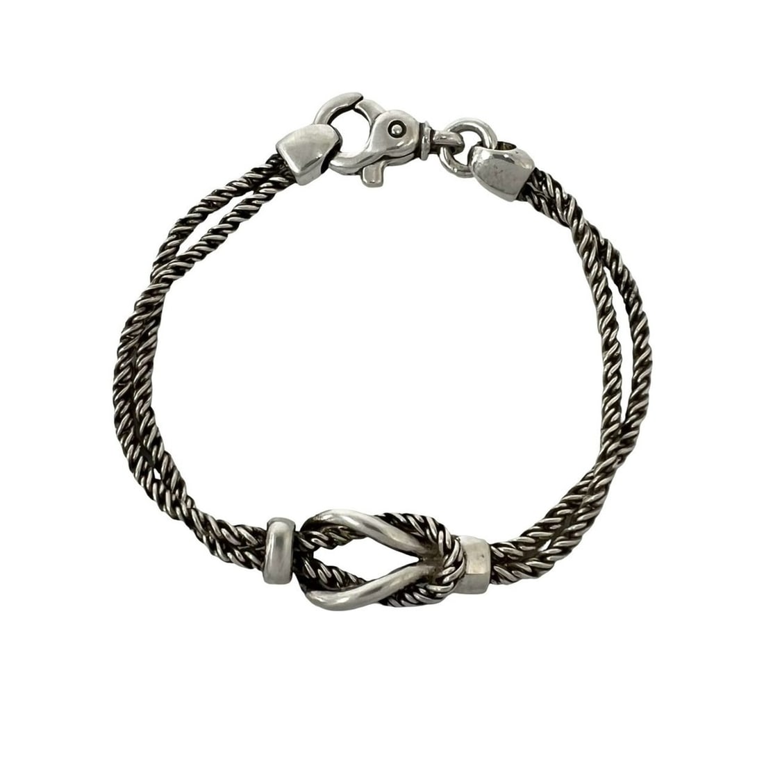 TIFFANY&Co. Tiffany Vintage Double Rope Center Knot Bracelet, Sterling Silver 925, Accessory, 51548: --- Catalog ---Category: SizeLength: 17.5cm / 6.88''Category: DesignType: Charm braceletColor: SilverGender: WomenMaterial: Silver 925Category: GeneralBrand: Tiffany--- Item List ---Section: Condition