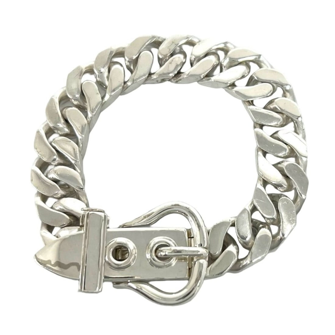 HERMES Vintage Boucles Sellier MM Bracelet, Sterling Silver 925, Men's Accessory, Silver, Item No.: --- Catalog ---Category: SizeLength: 16.5cm / 6.49''Category: DesignType: Charm braceletColor: SilverGender: MenMaterial: Silver 925Category: GeneralBrand: Hermes--- Item List ---Section: ConditionRan