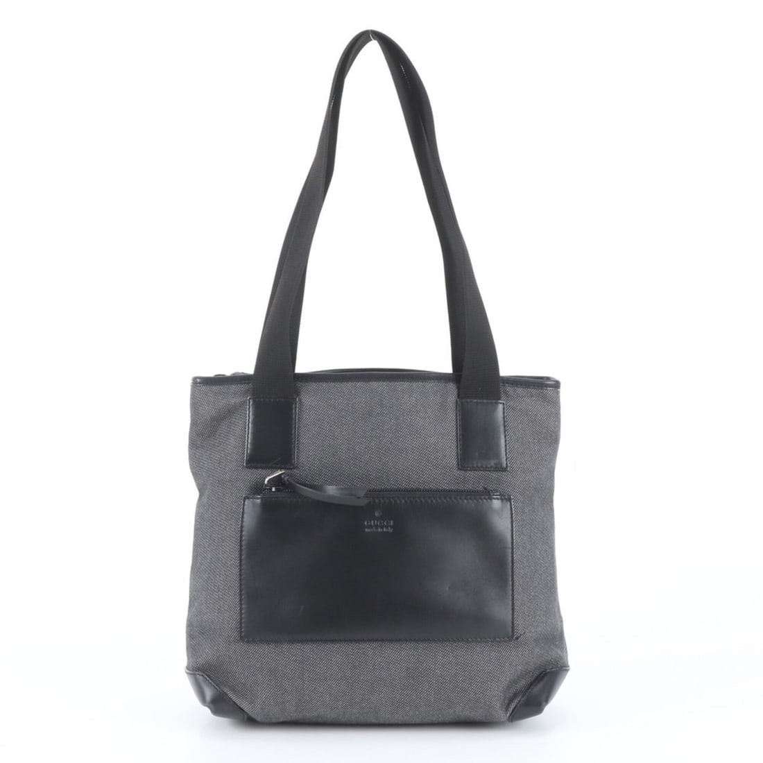 Gucci 28893 Leather Tote Bag Shoulder Black Handbag for Women: --- Catalog ---Category: SizeSize (HxWxD): 23cm x 24cm x 12cm / 9.05'' x 9.44'' x 4.72''Category: DesignType: Handbag, Shoulder bag, Tote bagColor: Black, GrayGender: WomenMaterial: Leather , Canvas C