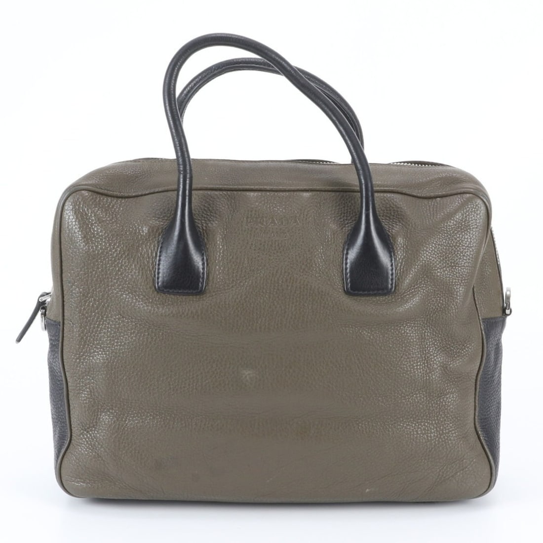 Prada Leather Business Bag Briefcase Tote Black Men's