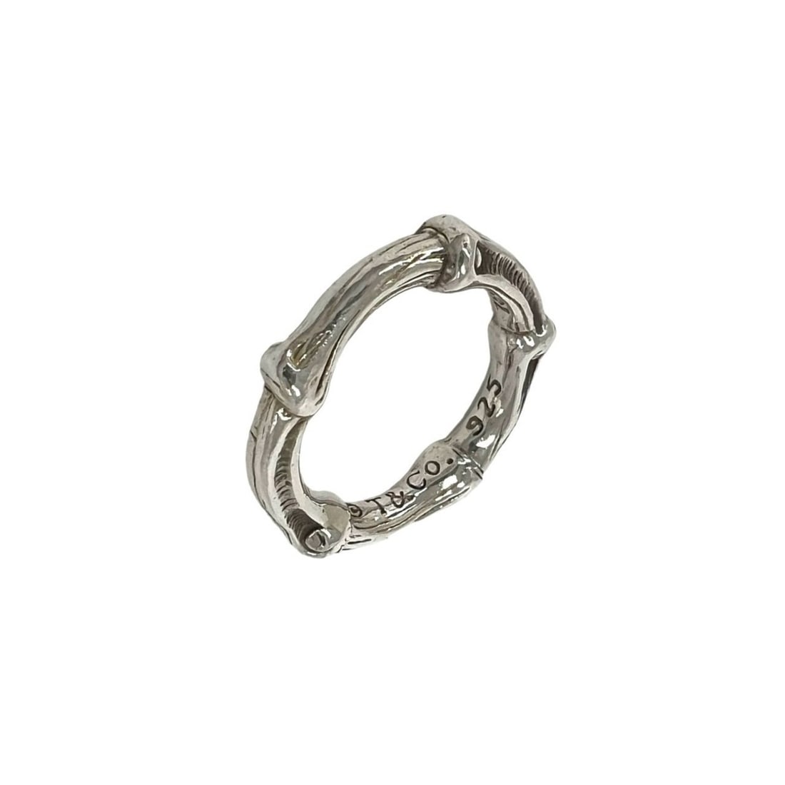 TIFFANY&Co. Tiffany Vintage Bamboo Ring, Sterling Silver 925, Accessory, Silver, Item Number 28949: --- Catalog ---Category: SizeJP Size: 8US Size: 4.5Category: DesignType: Band ringColor: SilverGender: WomenMaterial: Silver 925Category: GeneralBrand: Tiffany--- Item List ---Section: ConditionRankin