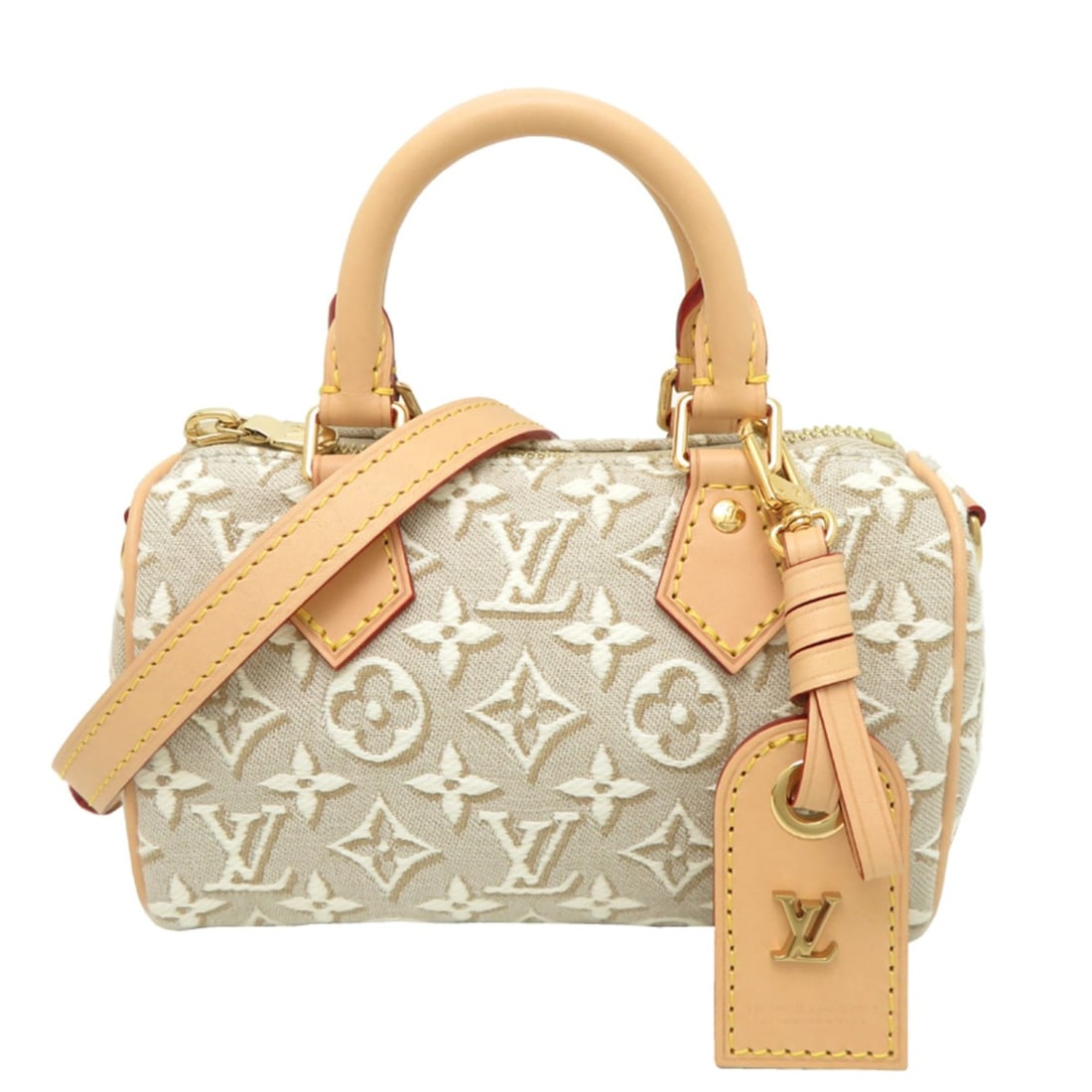 Louis Vuitton Nano Speedy Women's Shoulder Bag M28502 Jacquard Textile Monogram Emblem Poplar