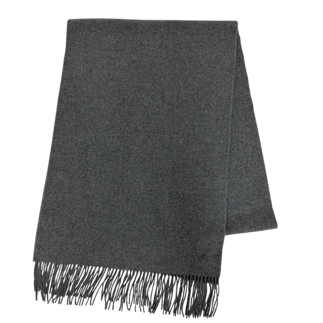 HERMES 100% Cashmere Logo Embroidered Fringe Large Shawl Stole Scarf, Gray, Made in England, Women's: --- Catalog ---Category: SizeSize (LxW): 3m x 52.5cm / 118.11'' x 20.66''Category: DesignType: ShawlColor: GrayGender: WomenMaterial: Cashmere Category: GeneralBrand: HermesCountry of Origin: United K