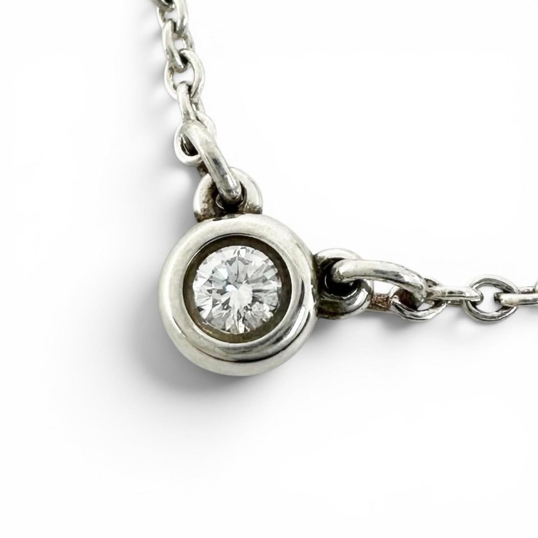 TIFFANY&Co. Tiffany Elsa Peretti By the Yard 925 Diamond Necklace, Silver, Made in Spain, Weight: --- Catalog ---Category: SizePendant Size: 4mm x 4mm / 0.15'' x 0.15''Neck Circumference: 41 cm / 16.14''Category: DesignColor: SilverStone: DiamondGender: WomenMaterial: Silver 925Necklace Type: Neck