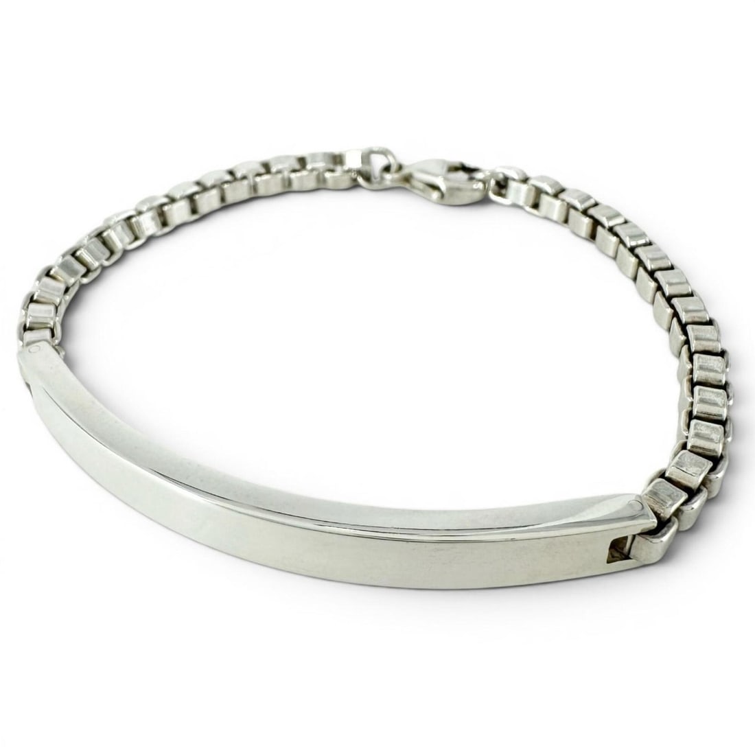 TIFFANY&Co. Tiffany Venetian Link ID Bracelet, SV925 Silver, Weight 19.6g, Women's, Comes with Dust: --- Catalog ---Category: SizeLength: 17.5cm / 6.88''Category: DesignType: Charm braceletColor: SilverGender: WomenMaterial: Silver 925Category: GeneralBrand: Tiffany--- Item List ---Section: Condition