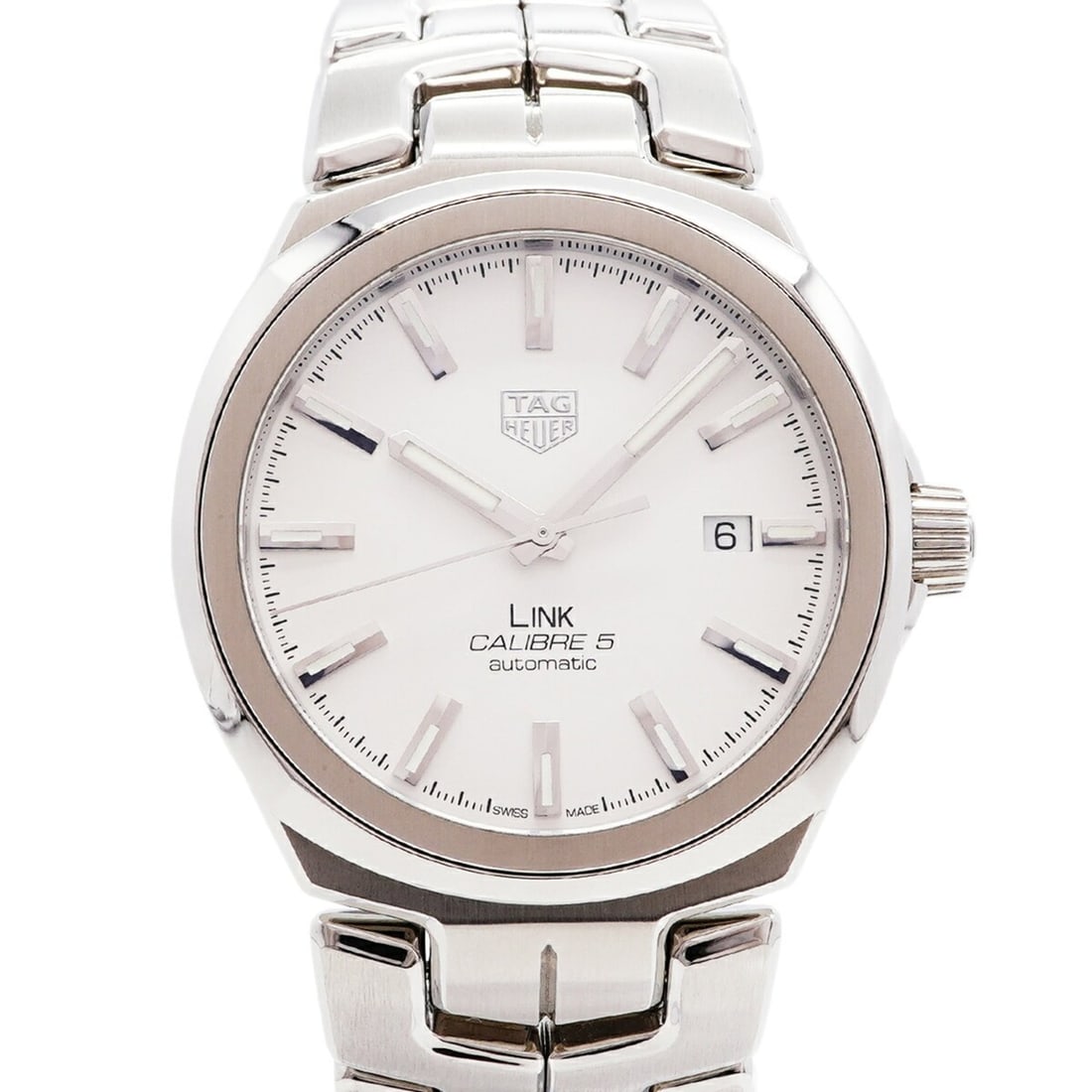 TAG Heuer Link Calibre 5 Date WBC2111 Silver Dial Men's Watch: --- Catalog ---Category: SizeWrist Size: 17cm / 6.69''Case Diameter: 40.6mm / 1.6''Category: DesignType: WristwatchGender: MenColor (Dial): SilverMaterial (Band): Stainless steelCategory: GeneralMPN: 