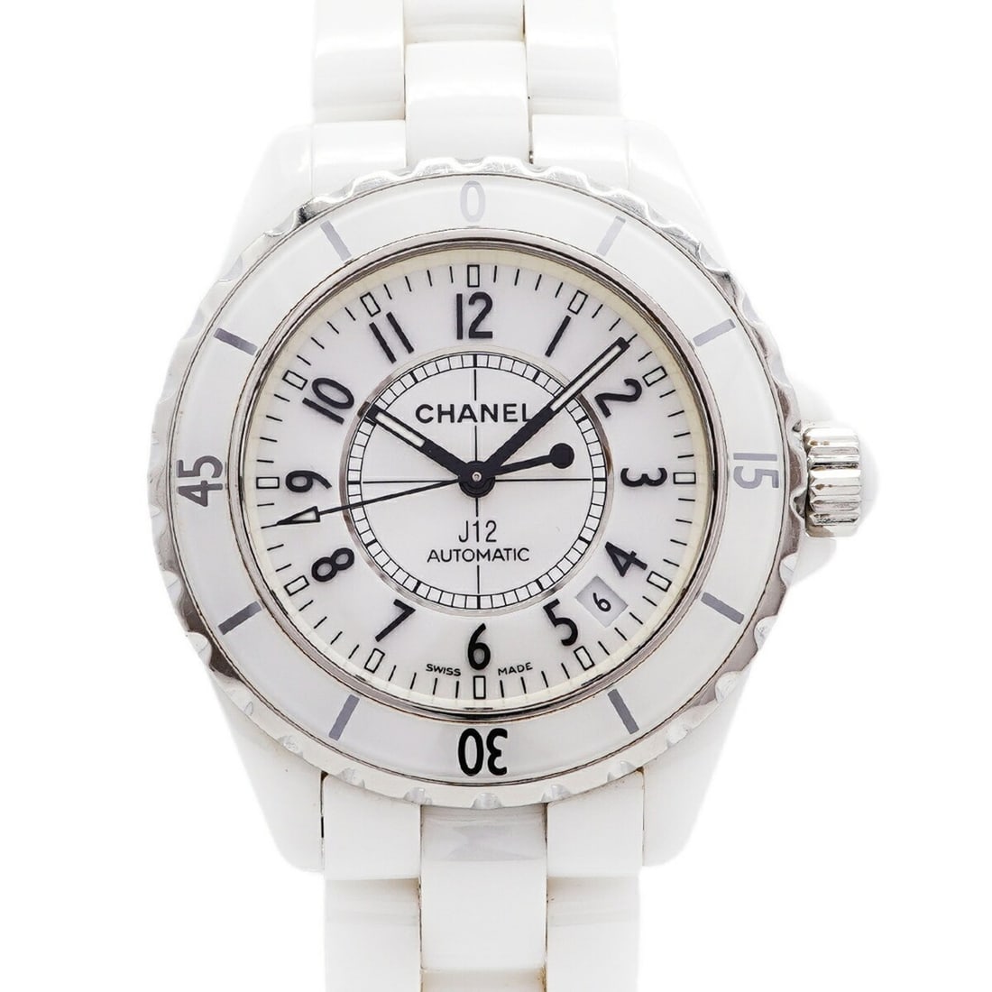 Chanel J12 H0970 White Dial Men's Watch: --- Catalog ---Category: SizeWrist Size: 18cm / 7.08''Case Diameter: 39mm / 1.54''Category: DesignType: WristwatchGender: MenColor (Dial): WhiteMaterial (Band): CeramicCategory: GeneralMPN: H0970Brand