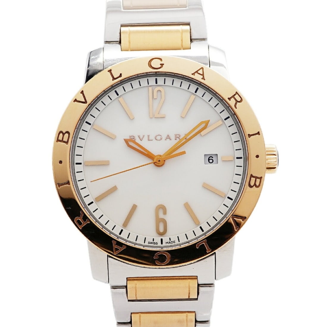 Bvlgari Combination BB41SPG White Dial Men's Watch: --- Catalog ---Category: SizeWrist Size: 19cm / 7.48''Case Diameter: 41.5mm / 1.63''Category: DesignType: WristwatchGender: MenColor (Dial): WhiteMaterial (Band): Pink gold, Stainless steelCategory: G
