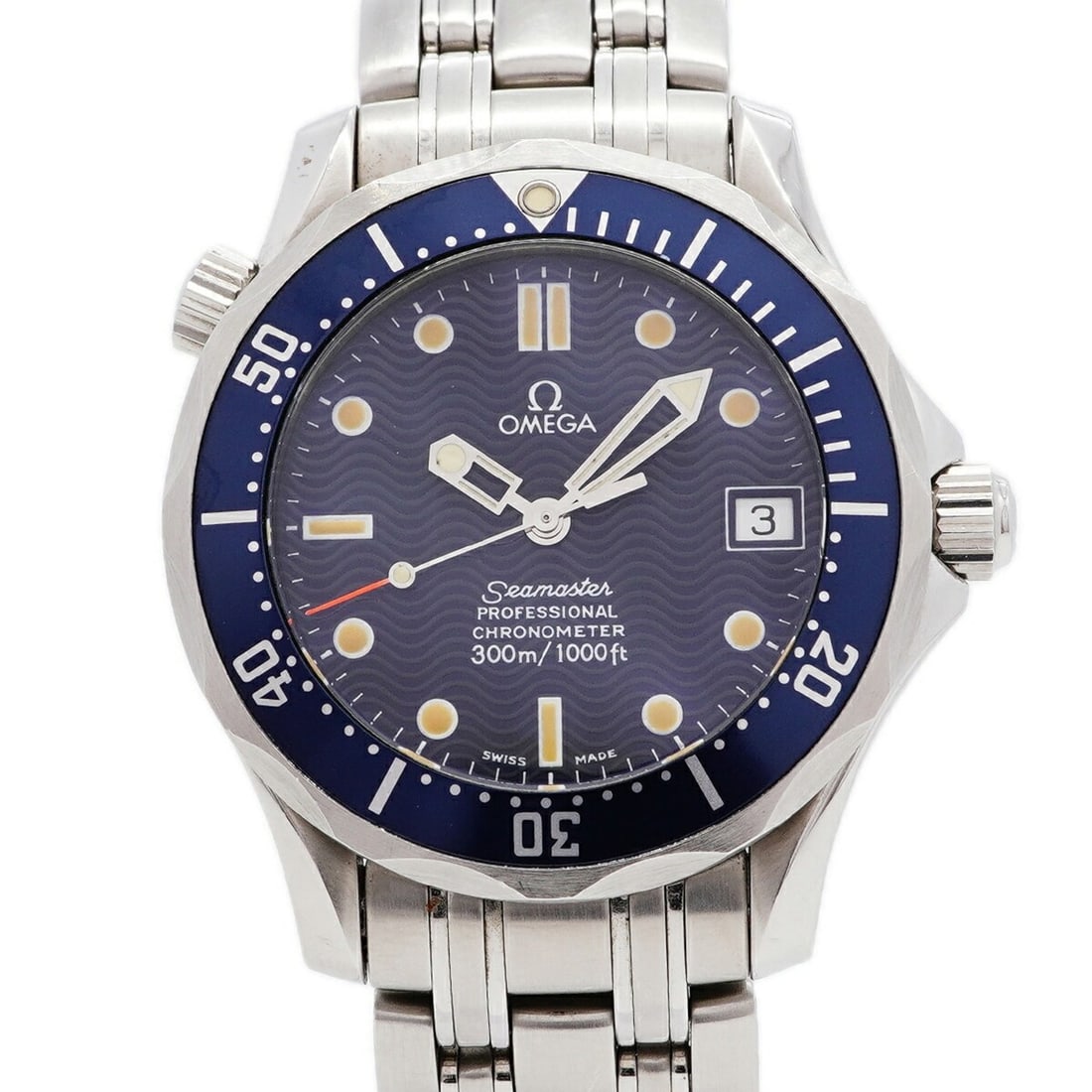 Omega Seamaster 300 Diver 2551.8 Blue Dial Watch (Boys' Size): --- Catalog ---Category: SizeWrist Size: 16.5cm / 6.49''Case Diameter: 36mm / 1.42''Category: DesignType: WristwatchGender: BoysColor (Dial): BlueMaterial (Band): Stainless steelCategory: GeneralMPN: 